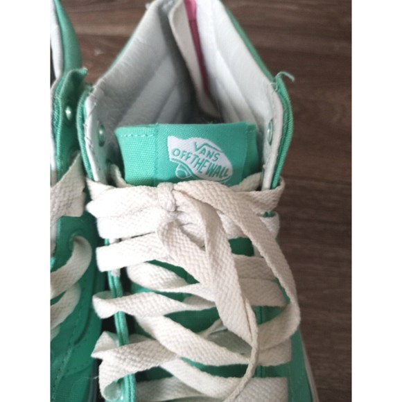 Vans Sk8 Womens 7.5 Sea Green Pink Hi Top Skate Shoes - Picture 5 of 11